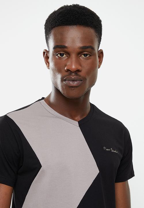 Pierre Cardin - PC Charlie Stretch Blocked Tee - Black & stone