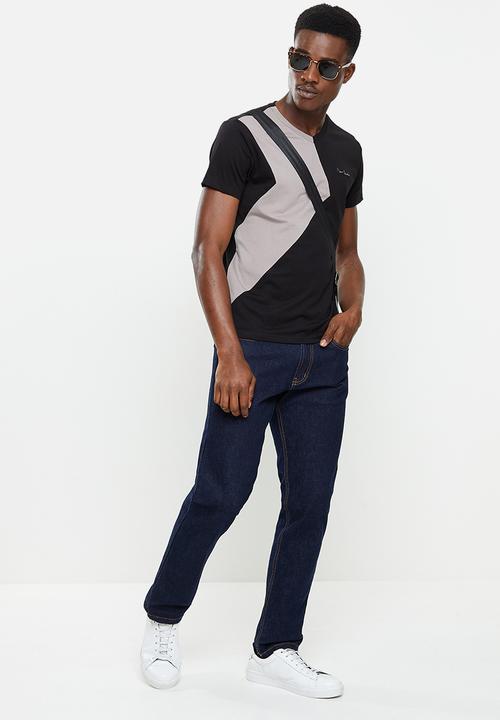 Pierre Cardin - PC Charlie Stretch Blocked Tee - Black & stone