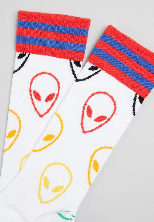 Happy Socks - Alien thin crew socks - white