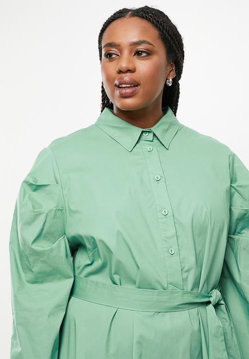 AMANDA LAIRD CHERRY - Plus formosa dress - sage poplin