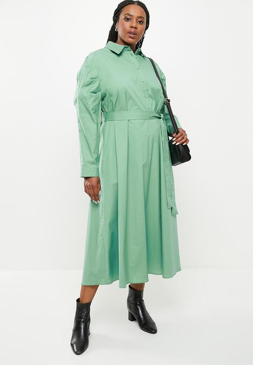 AMANDA LAIRD CHERRY - Plus formosa dress - sage poplin