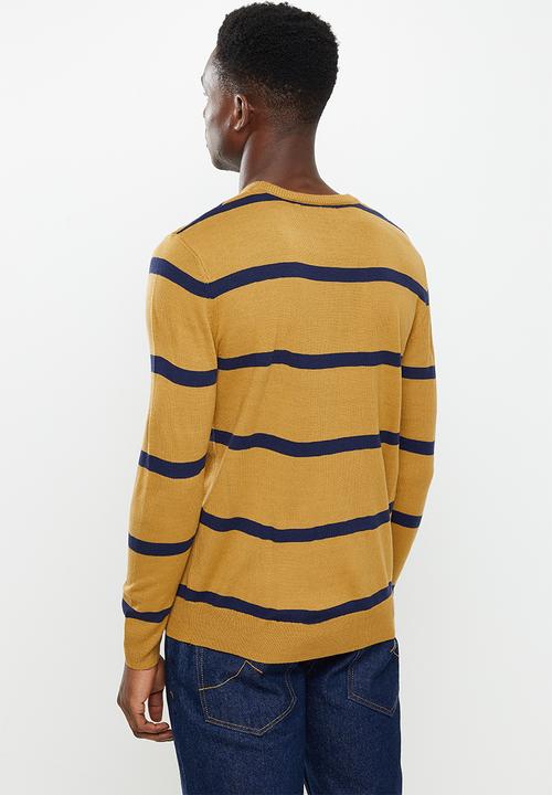 Pierre Cardin - PC Ralph Striped Knitwear - Mustard