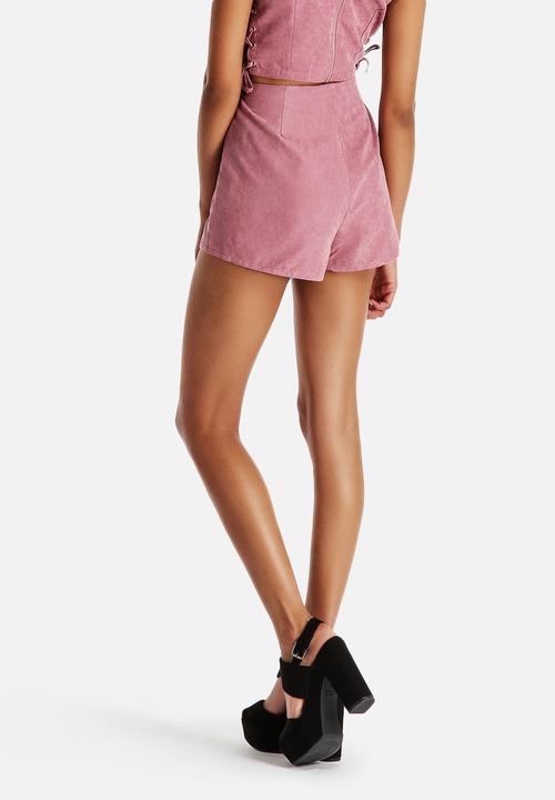 Neon Rose - Pink Suede Shorts