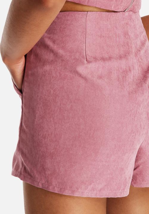 Neon Rose - Pink Suede Shorts