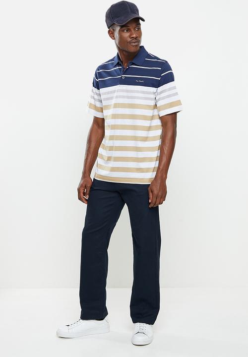 Pierre Cardin - PC Mercerized 115  Richness Golfer - beige & blue