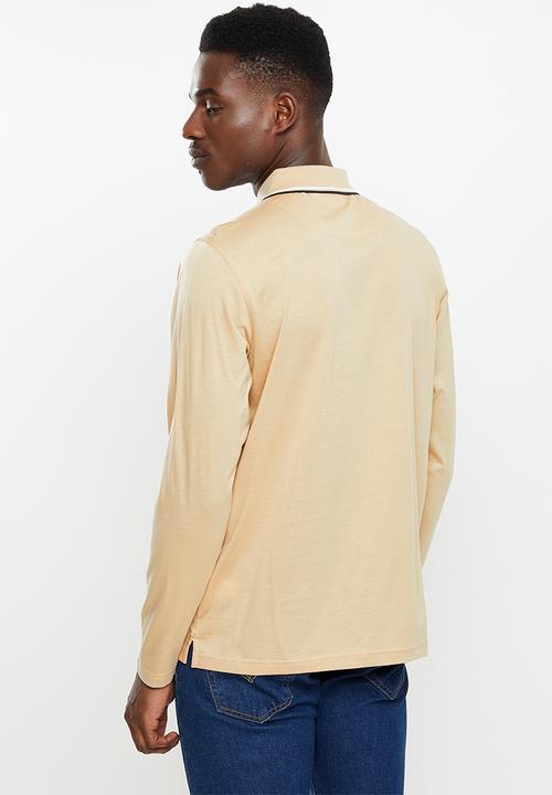Pierre Cardin - PC Mercerized  200  long sleeve Soft Golfer  - Stone