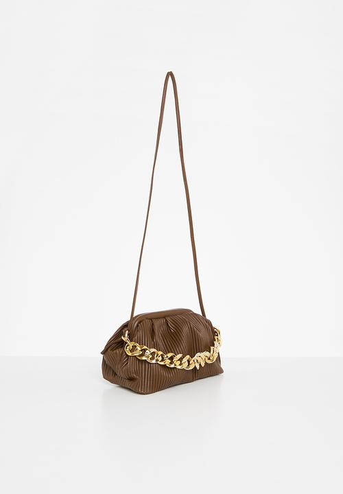 SISSY BOY - Pleated chain bag - choc