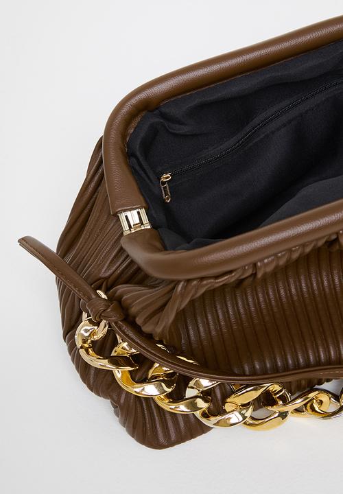 SISSY BOY - Pleated chain bag - choc