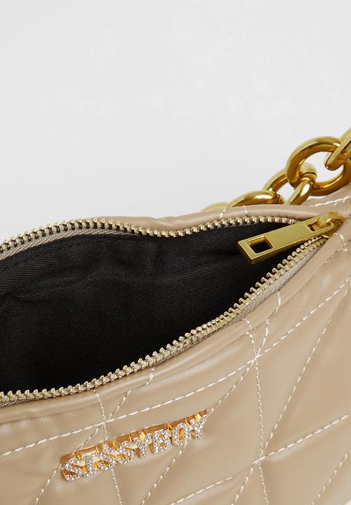 SISSY BOY - Half moon quilted bag - natural