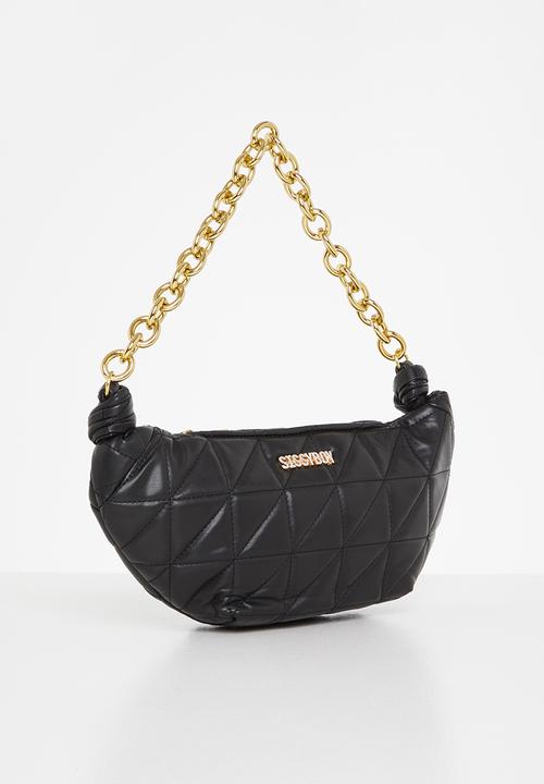 SISSY BOY - Half moon quilted bag - black