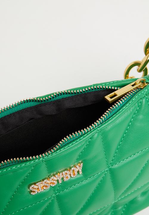 SISSY BOY - Half moon quilted bag - green