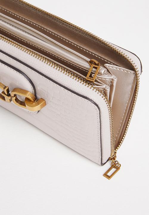 GUESS - Hensely croc slg lrg zip arnd - stone