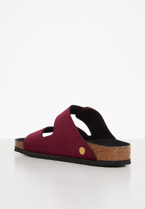 Birkenstock - Arizona big buckle rivet logo velvet regular - maroon