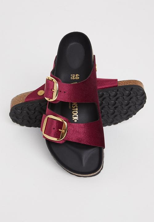 Birkenstock - Arizona big buckle rivet logo velvet regular - maroon