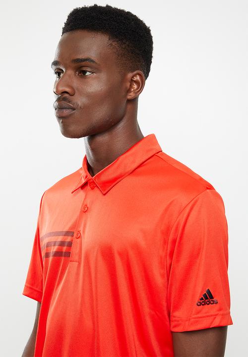 adidas Performance - adidas 3-Stripes Chest Golf Shirt - Blaze Orange
