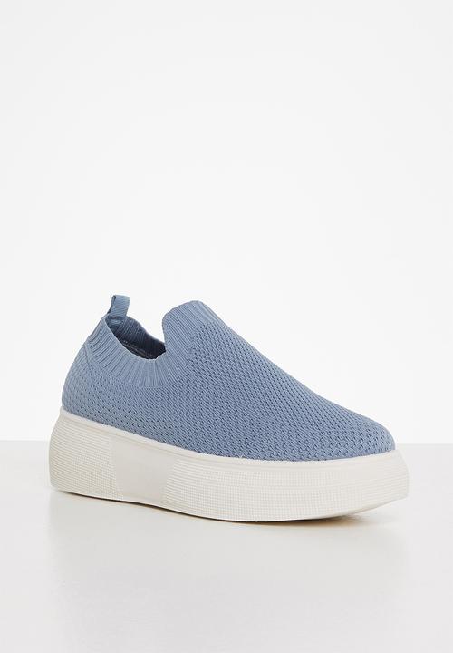 Tom Tom - Chunky knit flatform sneaker - blue