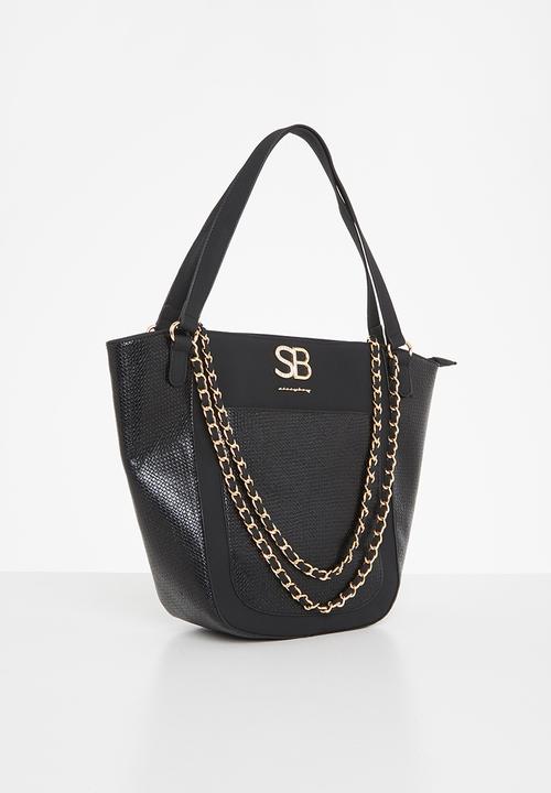 SISSY BOY - Fabric combo tote - black