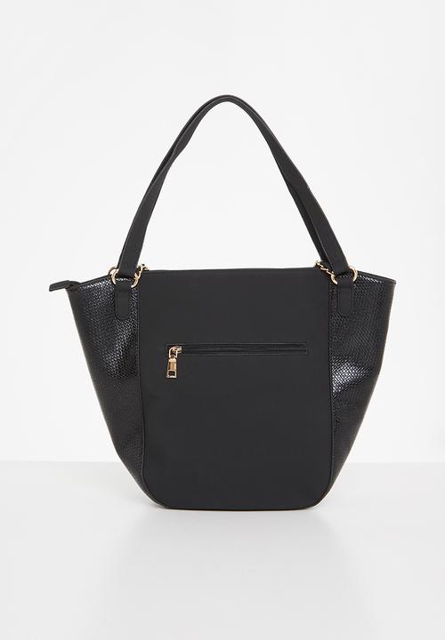 SISSY BOY - Fabric combo tote - black