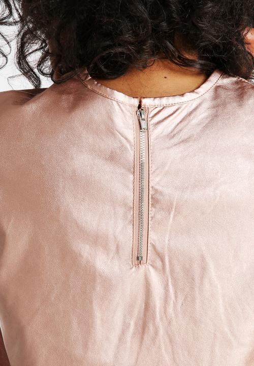 Neon Rose - Metallic PU Crop