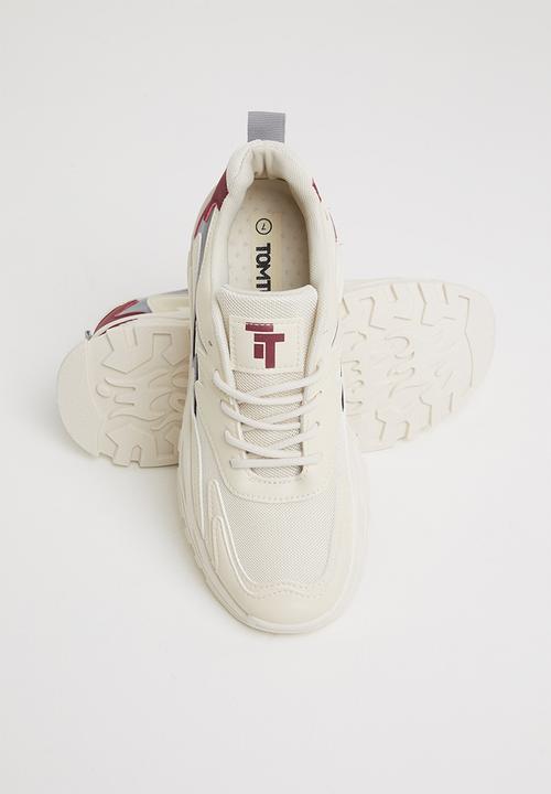 Tom Tom - Chunky design dad sneaker - beige & burg