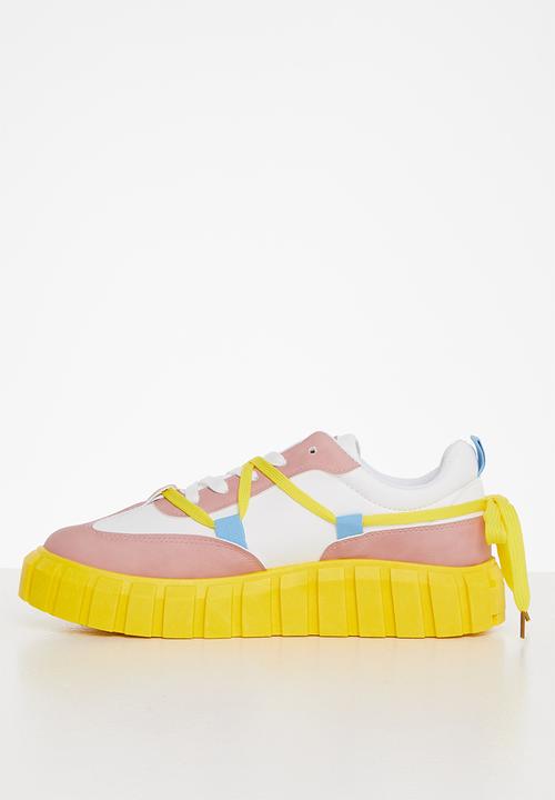 Tom Tom - Chunky sole sneaker - white & mink