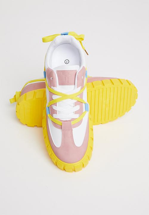 Tom Tom - Chunky sole sneaker - white & mink
