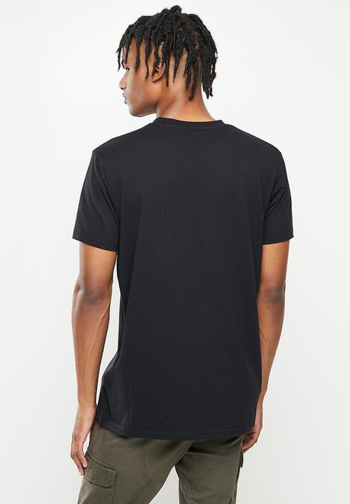 Cutty - Mens regular fit basic vneck t-shirt - black