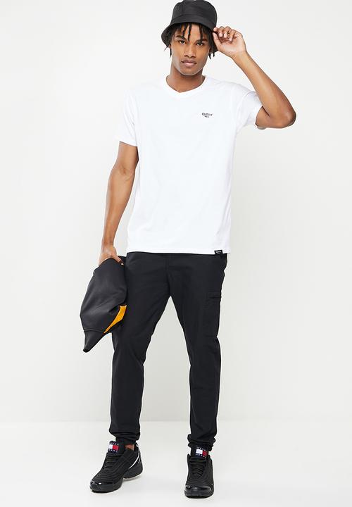 Cutty - Mens regular fit basic vneck t-shirt - white