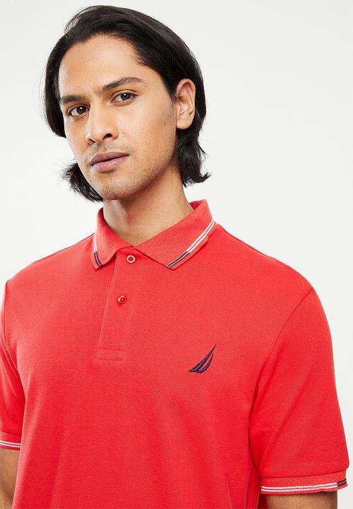Nautica - Locke short sleeve golfer - nautica red