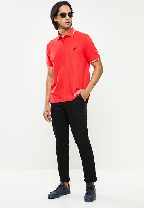 Nautica - Locke short sleeve golfer - nautica red