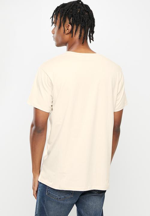 Cutty - Mens regular fit basic vneck t-shirt - stone