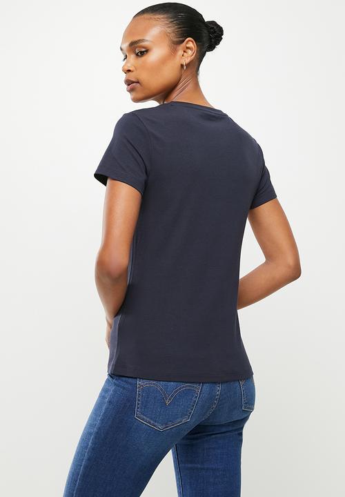 POLO - Wmn kelly short sleeve v-neck stretch t-shirt - navy