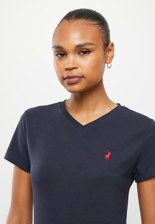 POLO - Wmn kelly short sleeve v-neck stretch t-shirt - navy