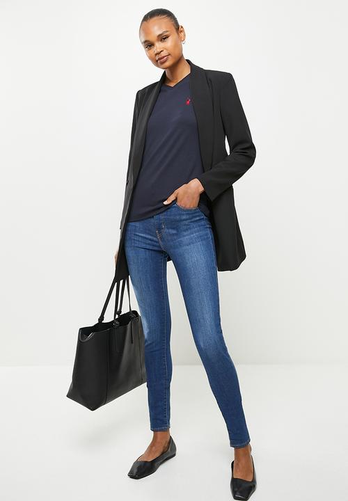 POLO - Wmn kelly short sleeve v-neck stretch t-shirt - navy