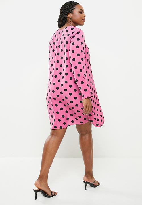 Glamorous - Plus dress - purple & black spot