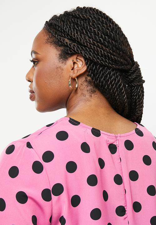 Glamorous - Plus dress - purple & black spot
