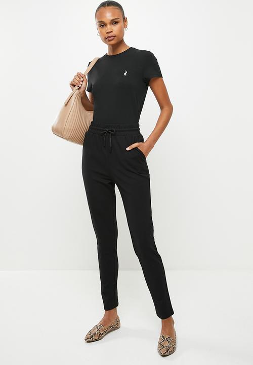 POLO - Wmn allie short sleeve sml pony stretch t-shirt - black