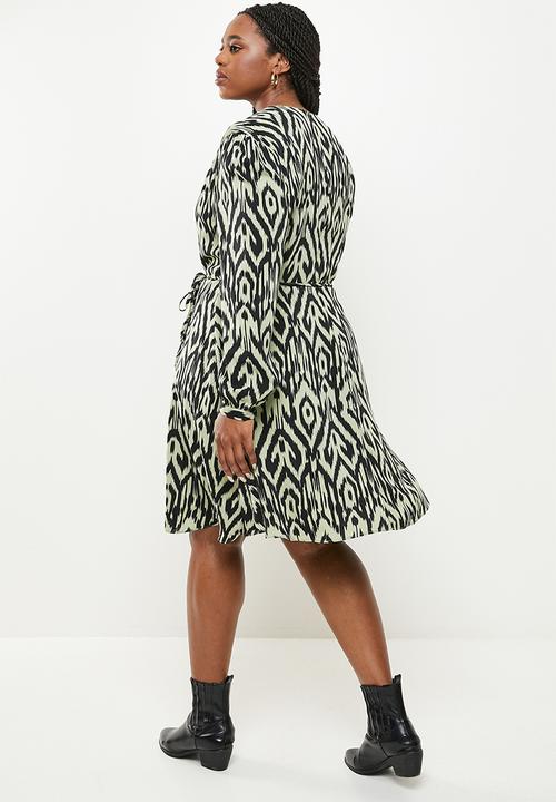 Glamorous - Plus dress - green & black 