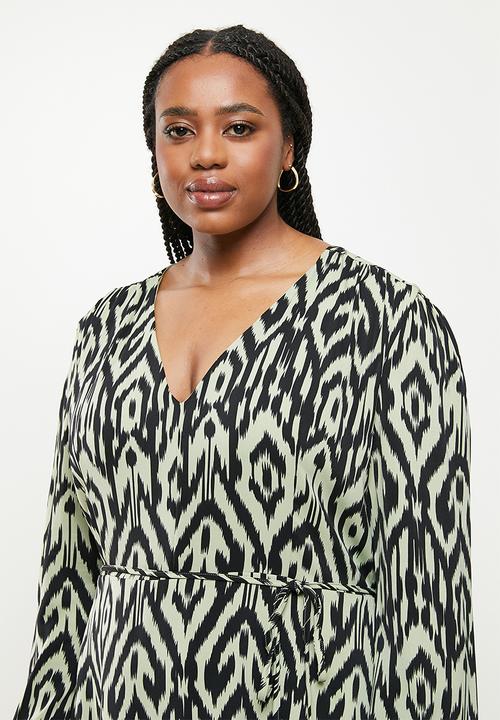 Glamorous - Plus dress - green & black 