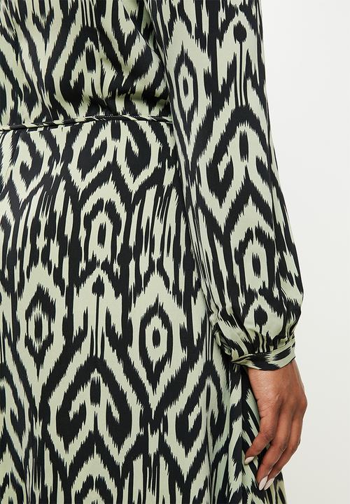 Glamorous - Plus dress - green & black 