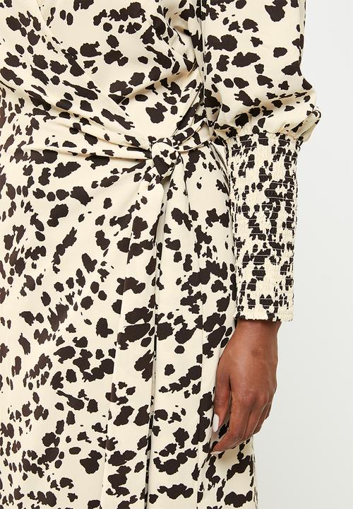 Glamorous - Plus dress - cream & brown 
