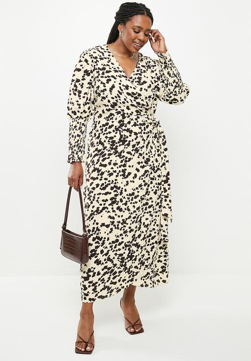 Glamorous - Plus dress - cream & brown 