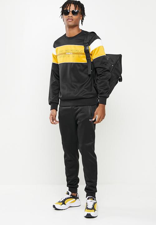 Cutty - Georgia panel trackpant - black