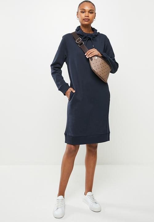 POLO - Wmn long sleeve sweater dress - navy