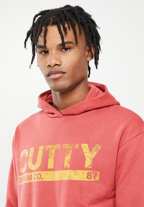 Cutty - Mens regular fit hooded sweater - watermelon