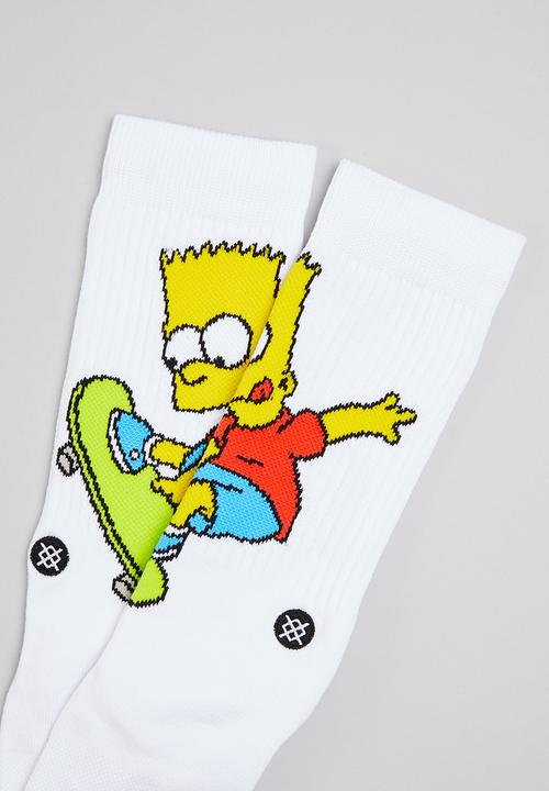Stance Socks - Bart simpson socks - white