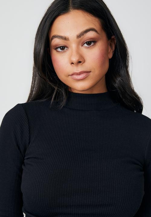 Factorie - Mock neck long sleeve - black