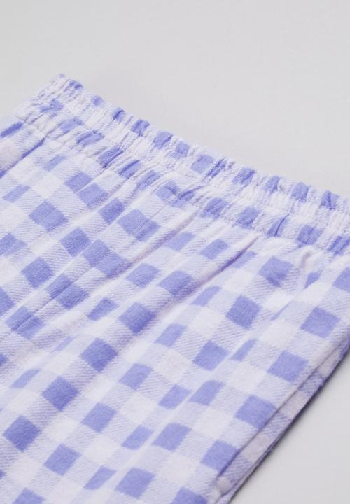 Superbalist Kids - Flannel pj set - white & purple 