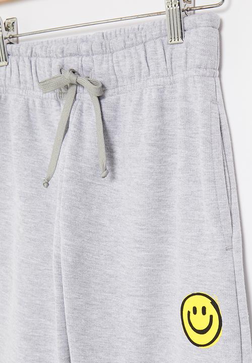 Superbalist - Boys smiley jogger - grey melange