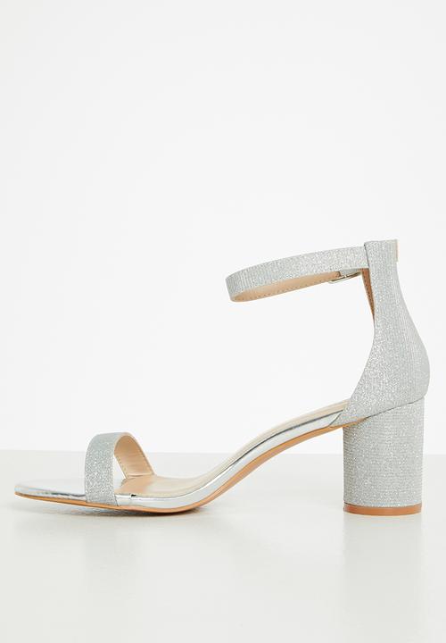 MILLA - Savannah open block heel - silver